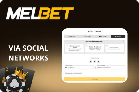 Melbet Register via Social Networks